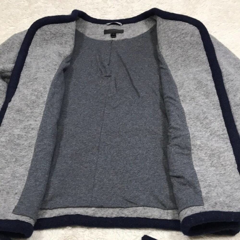 J. Crew Small Wrap Jacket In Boiled Wool Gray Navy - Picture 6 of 9